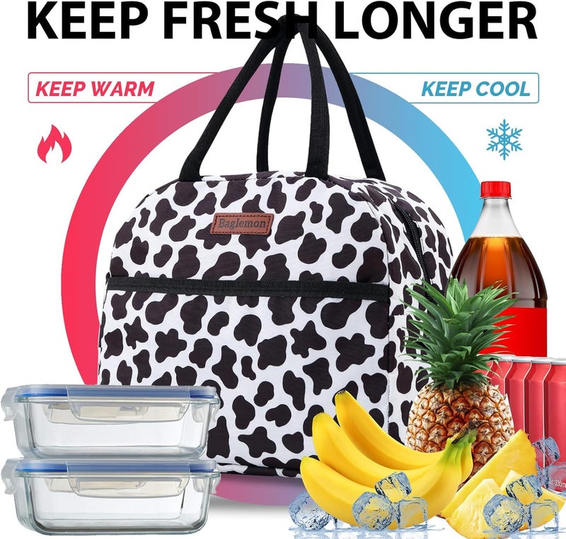 Baglemon Insulated Lunch Bag for Women Men, Lunch Containers Reusable High Capacity Lunch Tote Bags for Work Picnic - Image 4